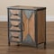 Baxton Studio Laurel Rustic Antique Grey Metal and Whitewashed Oak Brown Wood 3-Drawer Accent Storage Cabinet 182-11737-Zoro - alternate 7